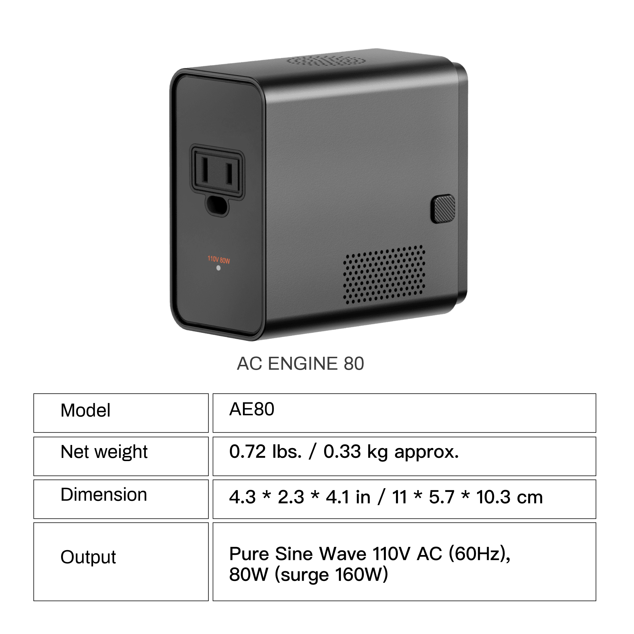 RUNHOOD portable power station AC connector AE80